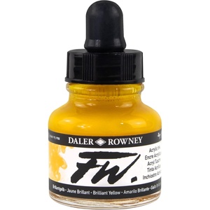 image:imageDalerRowney FW Acrylic Ink Bottle Scarlet  Versatile Acrylic Drawing Ink for Artists and Students  Permanent Calligraphy Ink  Archival Ink for Illustrating and MoreBrilliant Yellow