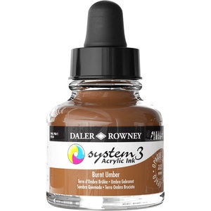 image:imageDalerRowney System3 Acrylic Ink Bottle Burnt Umber 295ml  Versatile Acrylic Ink for Artists and Students  Opaque Calligraphy Ink for Drawing Illustrating Airbrushing Dip Pen Ink and More