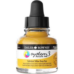 image:imageDalerRowney System3 Acrylic Ink Bottle Cadmium Orange Hue 295ml  Versatile Acrylic Ink for Artists and Students  Opaque Calligraphy Ink Drawing Illustrating Airbrushing Dip Pen Ink and More