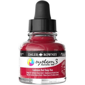 image:imageDalerRowney System3 Acrylic Ink Bottle Cadmium Red Deep 295ml  Versatile Acrylic Ink for Artists and Students  Opaque Calligraphy Ink for Drawing Illustrating Airbrushing Dip Pen Ink and More