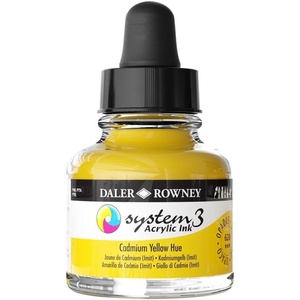 image:imageDalerRowney System3 Acrylic Ink Bottle Cadmium Yellow Hue 295ml  Versatile Acrylic Ink for Artists and Students  Opaque Calligraphy Ink for Drawing Illustrating Airbrushing Dip Pen Ink and More