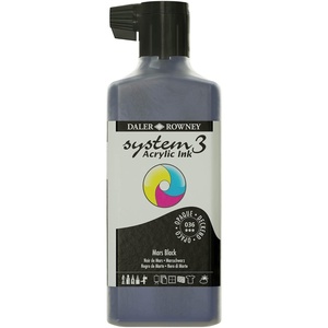 image:imageDalerRowney System3 Acrylic Ink Bottle Mars Black 180ml  Versatile Acrylic Ink for Artists and Students  Opaque Calligraphy Ink for Drawing Illustrating Airbrushing Dip Pen Ink and More