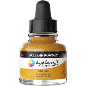 image:imageDalerRowney System3 Acrylic Ink Bottle Yellow Ochre 295ml  Versatile Acrylic Ink for Artists and Students  Opaque Calligraphy Ink for Drawing Illustrating Airbrushing Dip Pen Ink and More